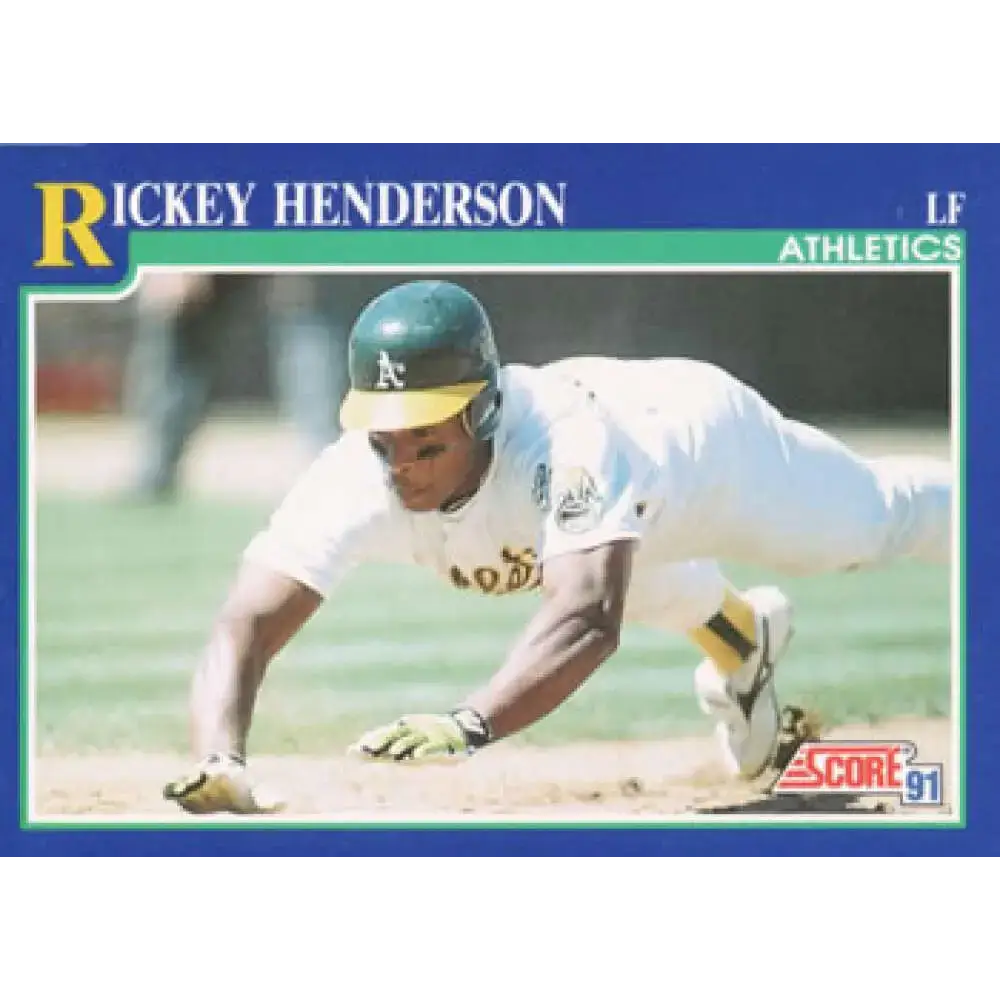 1991 Score #10 Rickey Henderson NM-MT Oakland Athletics Baseball Card - Baseball Card Single