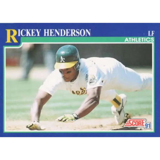 1991 Score #10 Rickey Henderson NM-MT Oakland Athletics Baseball Card - Baseball Card Single