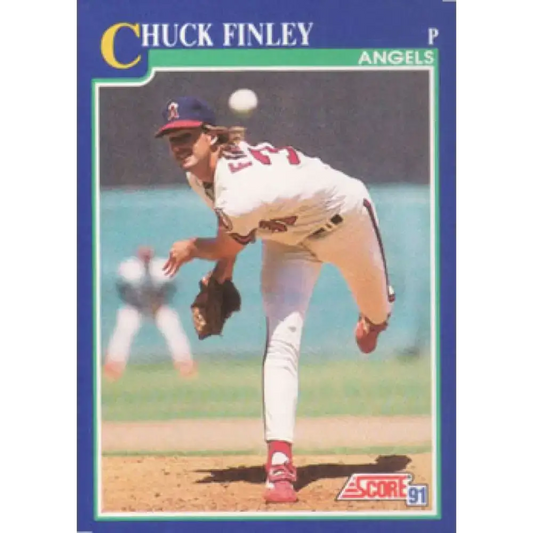 1991 Score #100 Chuck Finley NM-MT California Angels Baseball Card - Baseball Card Single
