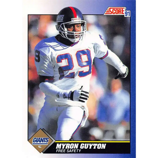 1991 Score #101 Myron Guyton EX Excellent New York Giants Football Card - Football Card Single