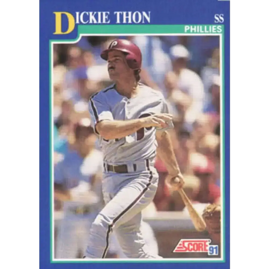 1991 Score #103 Dickie Thon NM-MT Philadelphia Phillies Baseball Card - Baseball Card Single