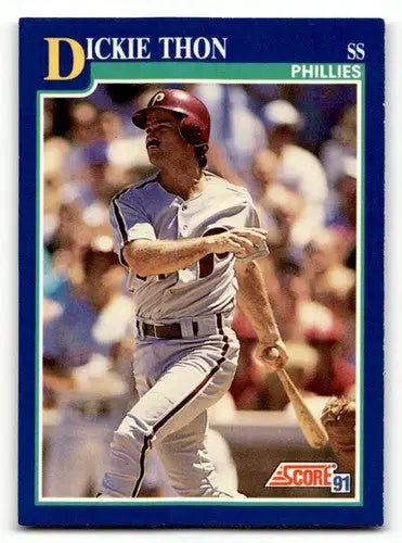 1991 Score Dickie Thon Philadelphia Phillies baseball card in excellent condition