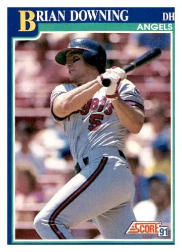 1991 Score Brian Downing baseball card with original gloss and collectible quality