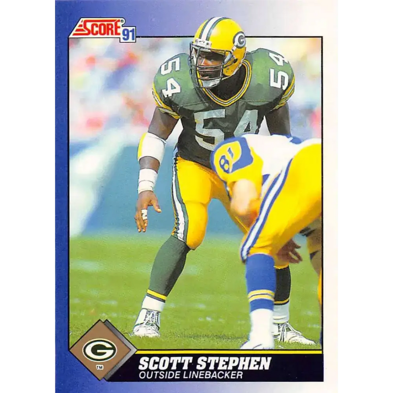 1991 Score #104 Scott Stephen EX Excellent RC Rookie Green Bay Packers Football Card - Football Card Single