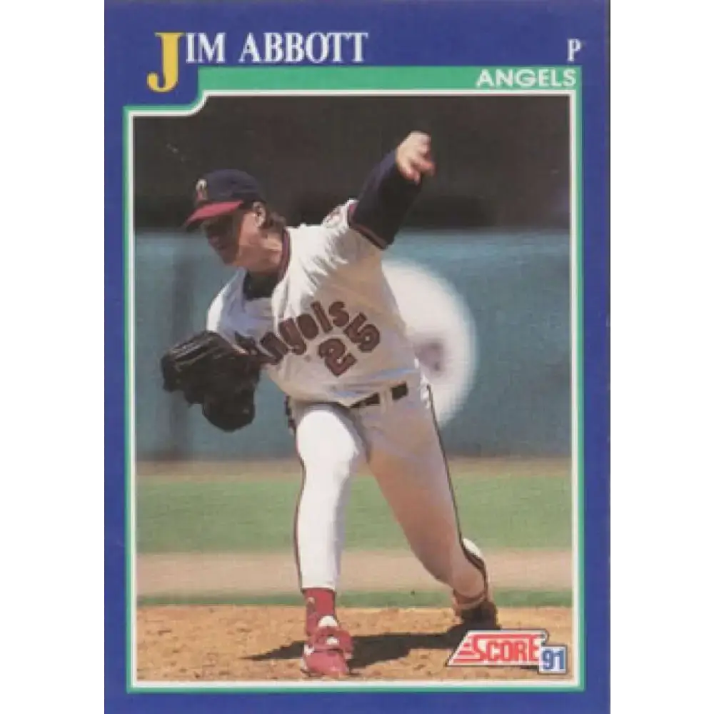 1991 Score #105 Jim Abbott NM-MT California Angels Baseball Card - Baseball Card Single