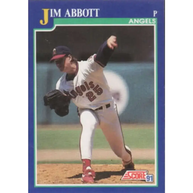 1991 Score #105 Jim Abbott NM-MT California Angels Baseball Card - Baseball Card Single