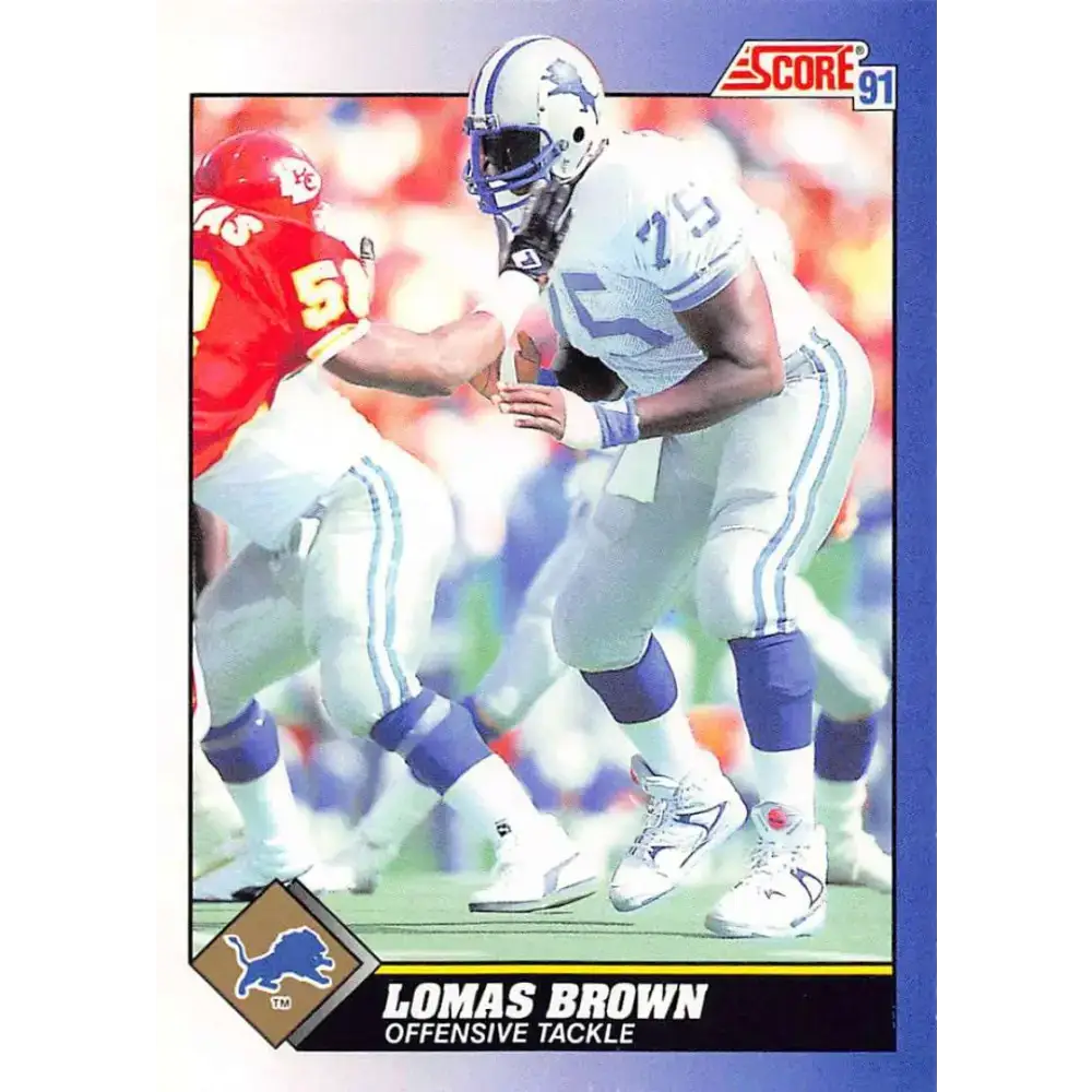 1991 Score #106 Lomas Brown EX Excellent Detroit Lions Football Card - Football Card Single