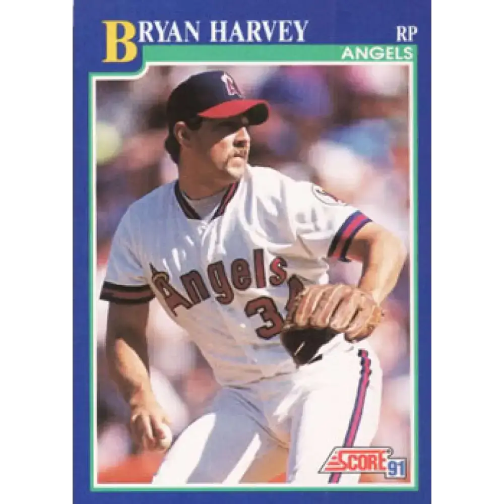 1991 Score #108 Bryan Harvey NM-MT California Angels Baseball Card - Baseball Card Single
