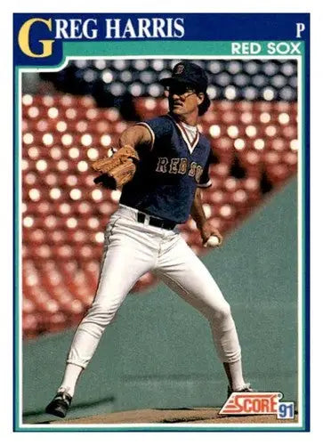 Original gloss Greg Harris baseball card from 1991 Score #109 showcasing Simply Sandoval