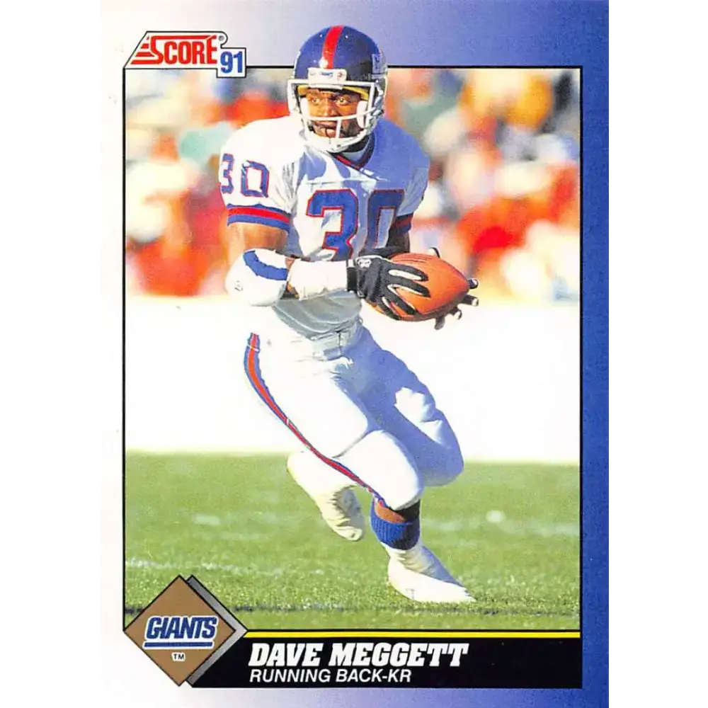 1991 Score #110 Dave Meggett EX Excellent New York Giants Football Card - Football Card Single