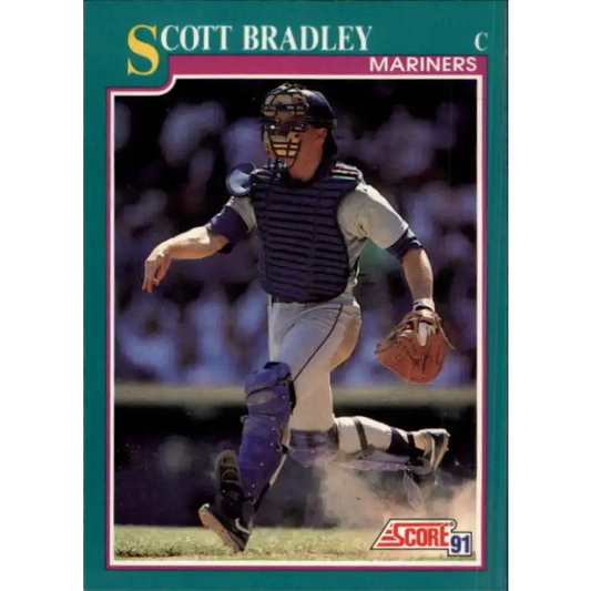 1991 Score #113 Scott Bradley NM-MT Seattle Mariners Baseball Card - Baseball Card Single