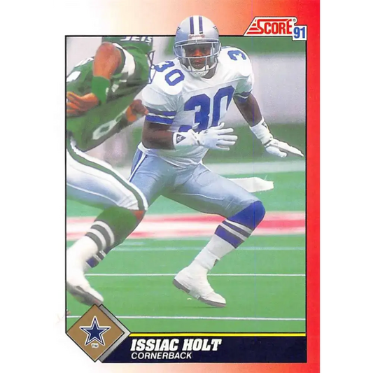 1991 Score #117 Issiac Holt EX Excellent Dallas Cowboys Football Card - Football Card Single