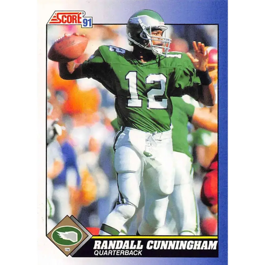 1991 Score #12 Randall Cunningham EX Excellent Philadelphia Eagles Football Card - Football Card Single