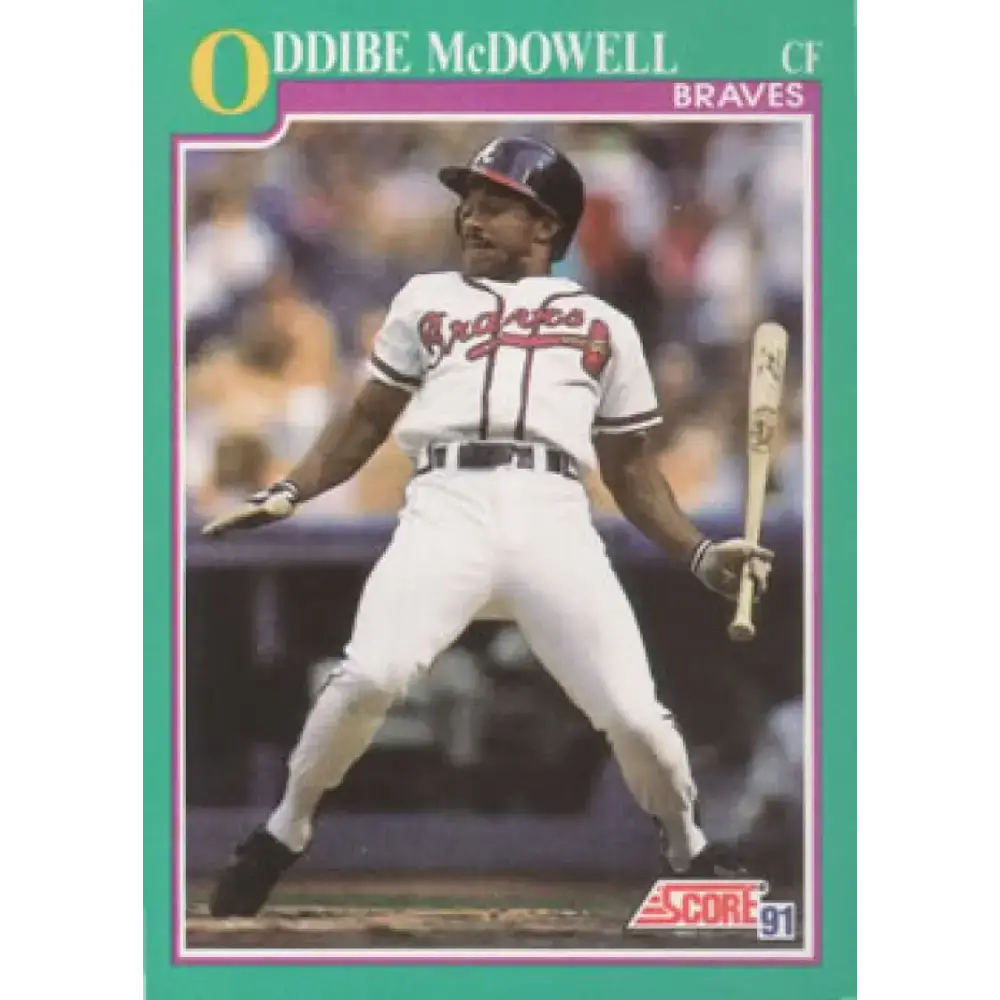 1991 Score #121 Oddibe McDowell NM-MT Atlanta Braves Baseball Card - Baseball Card Single