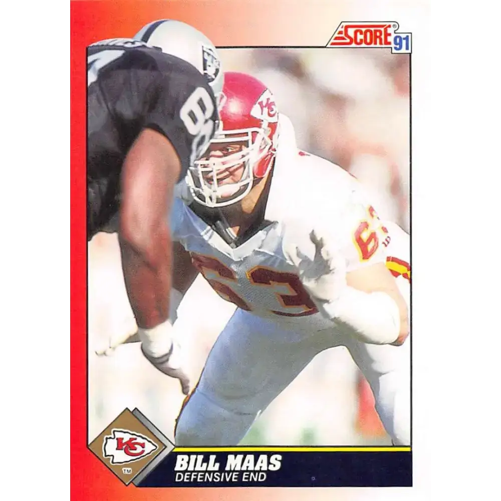 1991 Score #126 Bill Maas EX Excellent Kansas City Chiefs Football Card - Football Card Single