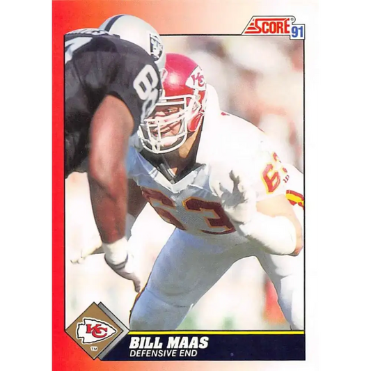 1991 Score #126 Bill Maas EX Excellent Kansas City Chiefs Football Card - Football Card Single