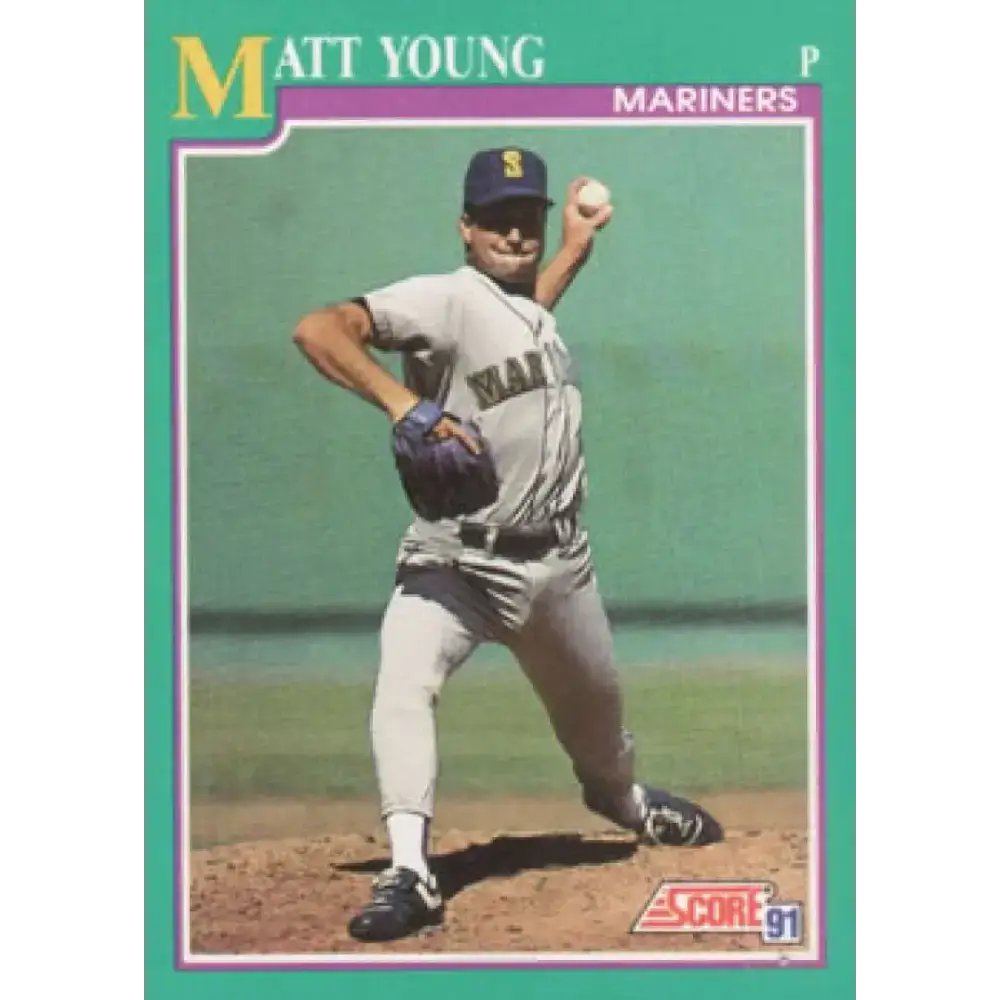 1991 Score #126 Matt Young NM-MT Seattle Mariners Baseball Card - Baseball Card Single