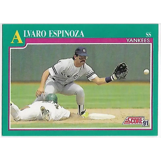 1991 Score #127 Alvaro Espinoza NM-MT New York Yankees Baseball Card - Baseball Card Single