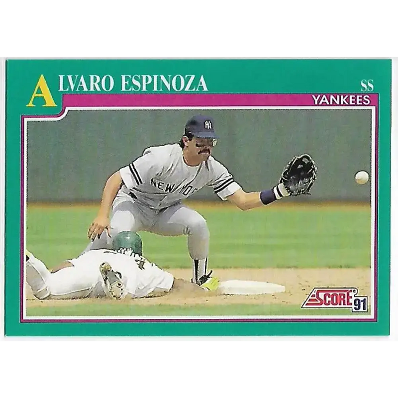 1991 Score #127 Alvaro Espinoza NM-MT New York Yankees Baseball Card - Baseball Card Single