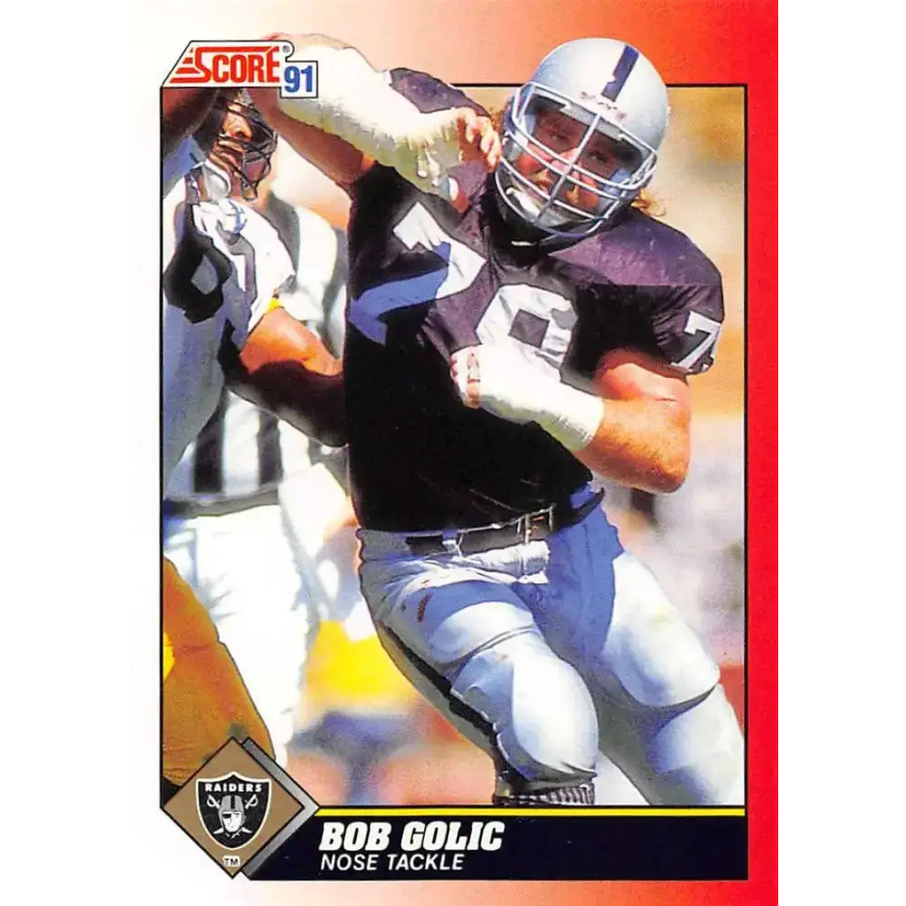 1991 Score #129 Bob Golic EX Excellent Los Angeles Raiders Football Card - Football Card Single