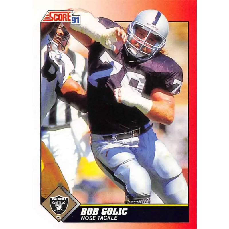 1991 Score #129 Bob Golic EX Excellent Los Angeles Raiders Football Card - Football Card Single