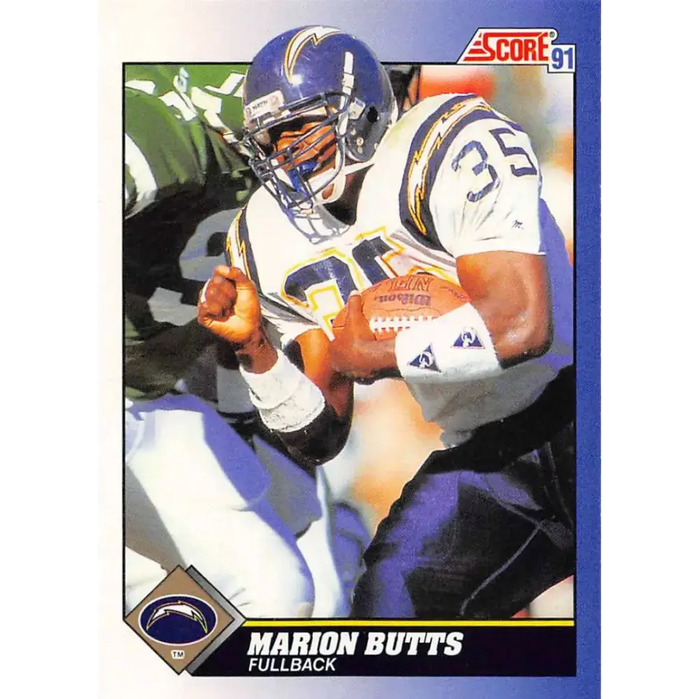 1991 Score #13 Marion Butts EX Excellent San Diego Chargers Football Card - Football Card Single