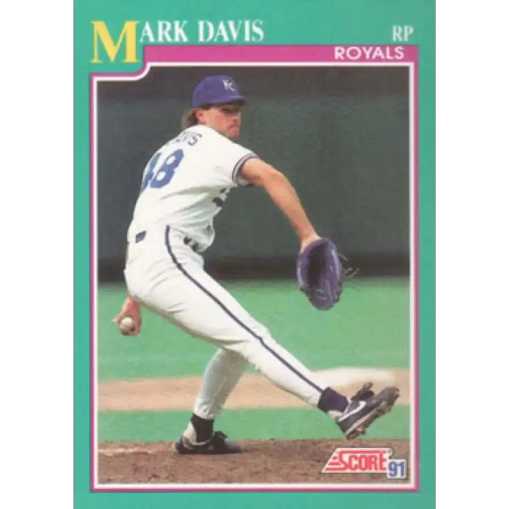 1991 Score #136 Mark Davis NM-MT Kansas City Royals Baseball Card - Baseball Card Single