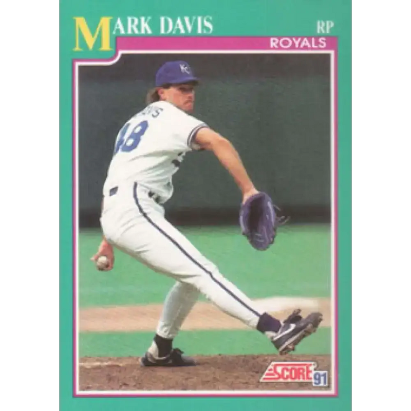 1991 Score #136 Mark Davis NM-MT Kansas City Royals Baseball Card - Baseball Card Single