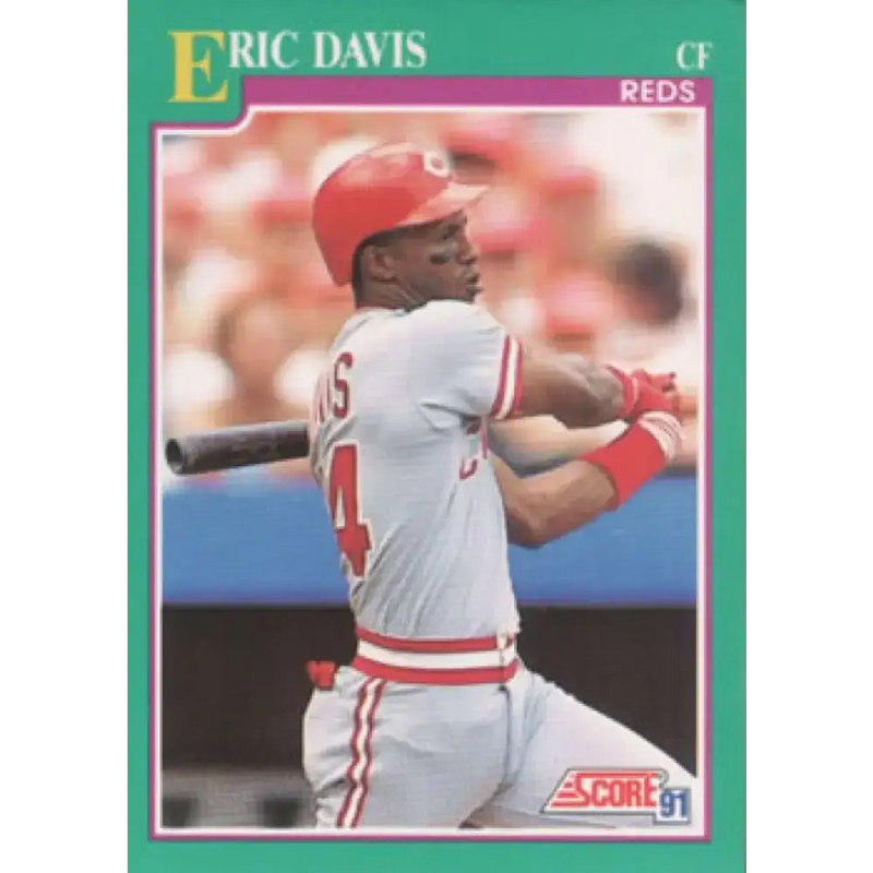 1991 Score #137 Eric Davis NM-MT Cincinnati Reds Baseball Card - Baseball Card Single