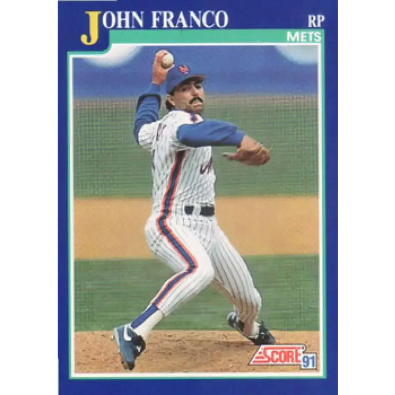 1991 Score #14 John Franco NM-MT New York Mets Baseball Card - Baseball Card Single