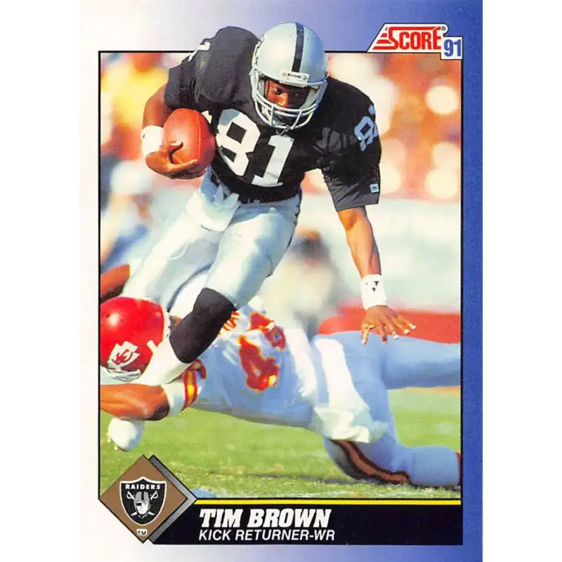 1991 Score #14 Tim Brown EX Excellent Los Angeles Raiders Football Card - Football Card Single