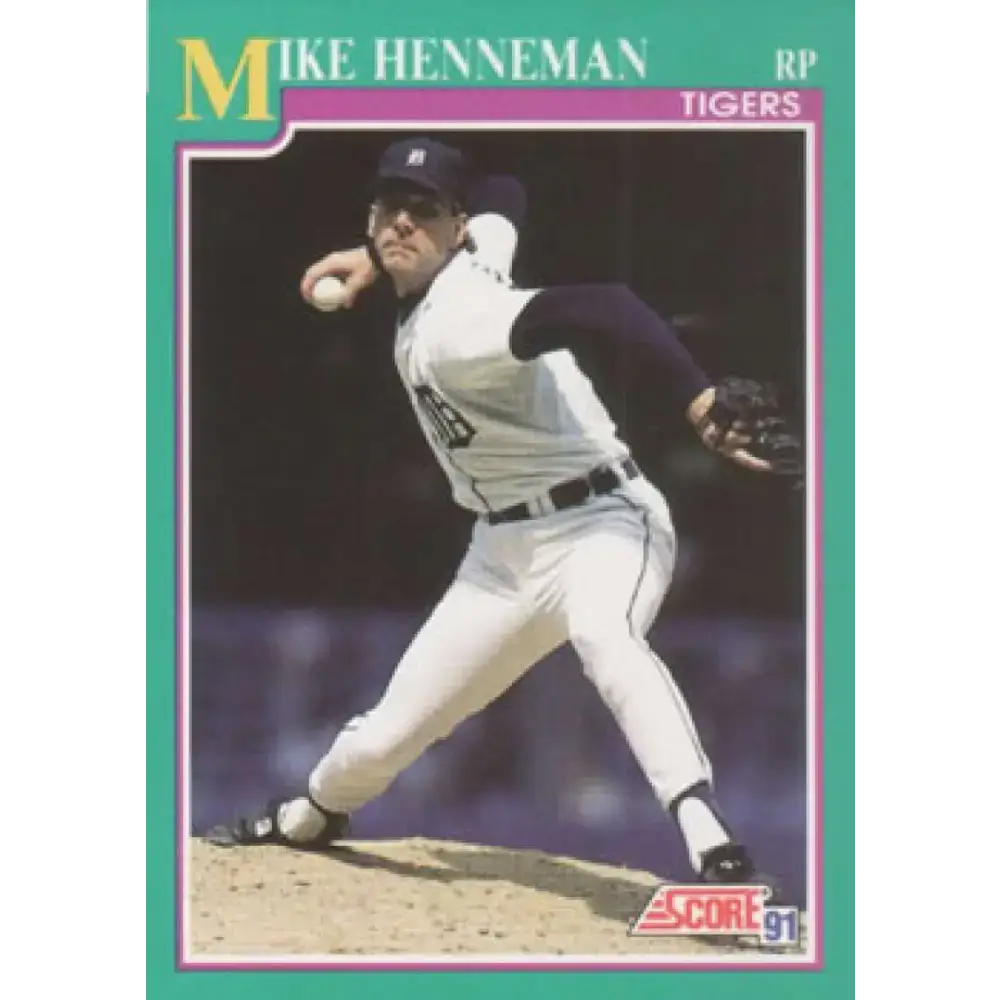 1991 Score #142 Mike Henneman NM-MT Detroit Tigers Baseball Card - Baseball Card Single