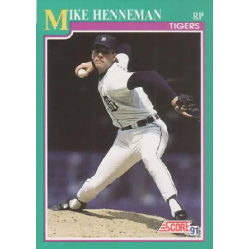 1991 Score #142 Mike Henneman NM-MT Detroit Tigers Baseball Card - Baseball Card Single