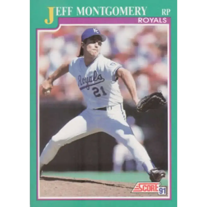 1991 Score #143 Jeff Montgomery NM-MT Kansas City Royals Baseball Card - Baseball Card Single