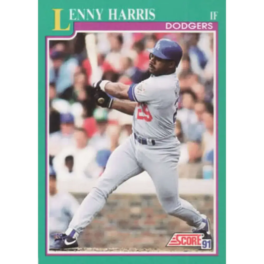 1991 Score #144 Lenny Harris NM-MT Los Angeles Dodgers Baseball Card - Baseball Card Single