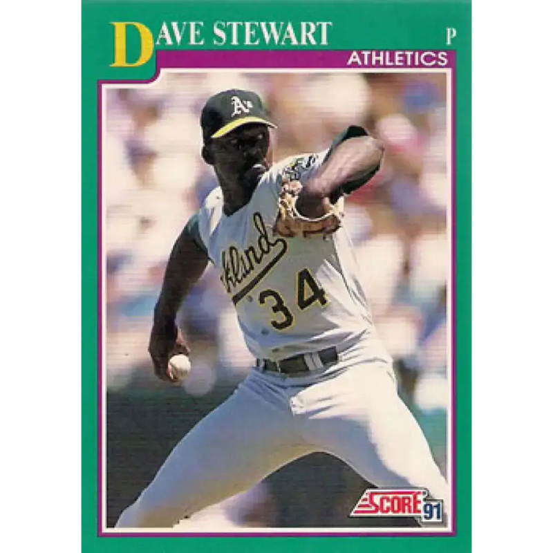 1991 Score #150 Dave Stewart NM-MT Oakland Athletics Baseball Card - Baseball Card Single