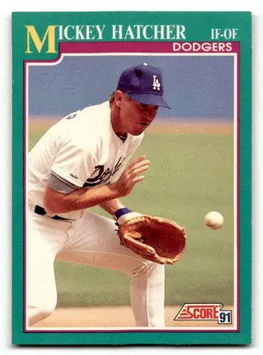1991 Score #153 Mickey Hatcher Los Angeles Dodgers Baseball Cards EX ID:55175 - Baseball Card Single