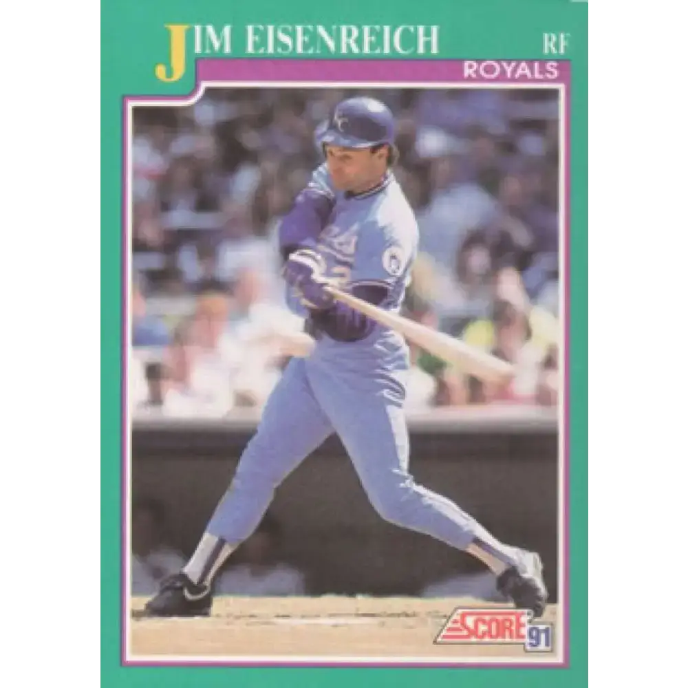 1991 Score #154 Jim Eisenreich NM-MT Kansas City Royals Baseball Card - Baseball Card Single
