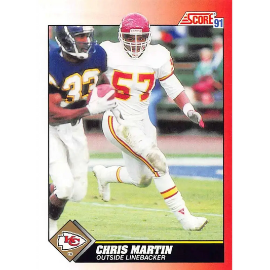 1991 Score #157 Chris Martin EX Excellent Kansas City Chiefs Football Card - Football Card Single