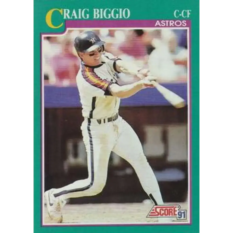1991 Score #161 Craig Biggio NM-MT Houston Astros Baseball Card - Baseball Card Single