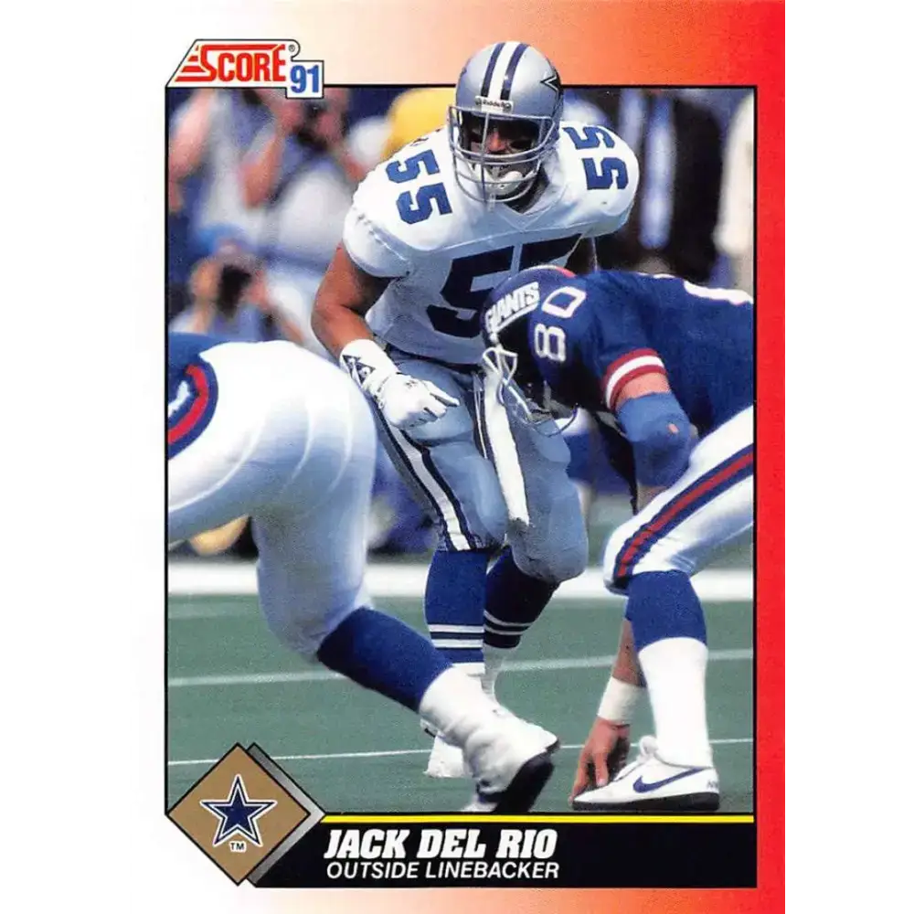 1991 Score #162 Jack Del Rio EX Excellent Dallas Cowboys Football Card - Football Card Single