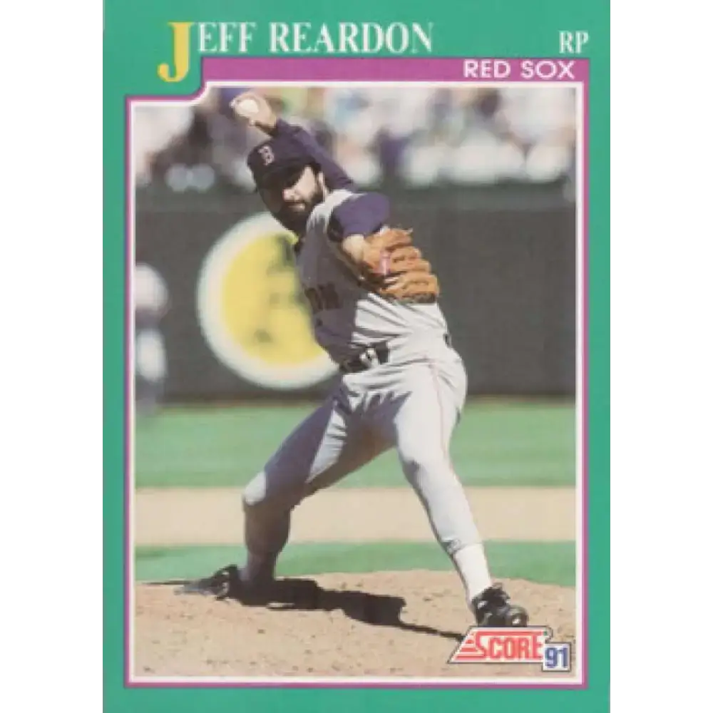 1991 Score #164 Jeff Reardon UER NM-MT Boston Red Sox Baseball Card - Baseball Card Single