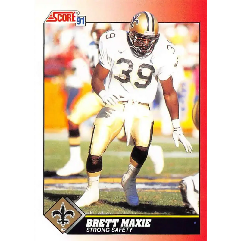 1991 Score #165 Brett Maxie EX Excellent RC Rookie New Orleans Saints Football Card - Football Card Single