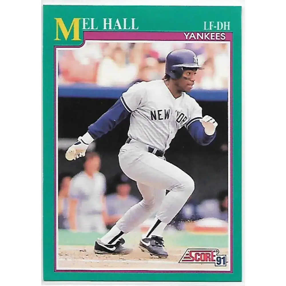 1991 Score #166 Mel Hall NM-MT New York Yankees Baseball Card - Baseball Card Single