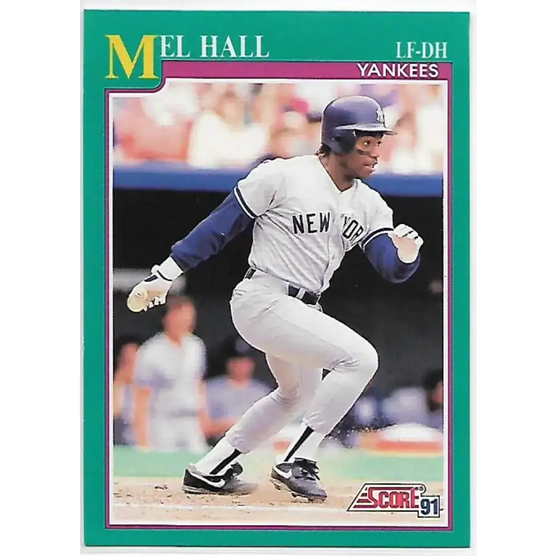 1991 Score #166 Mel Hall NM-MT New York Yankees Baseball Card - Baseball Card Single