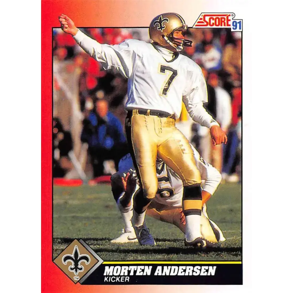 1991 Score #166 Morten Andersen EX Excellent New Orleans Saints Football Card - Football Card Single