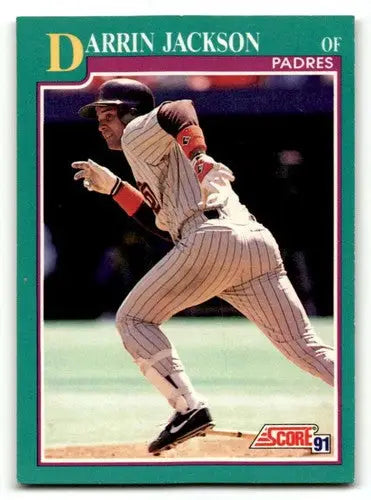 Darrin Jackson San Diego Padres baseball card from 1991 Score series, EX/NM condition
