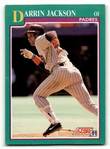 Original gloss Darrin Jackson San Diego Padres baseball card from 1991 Score series