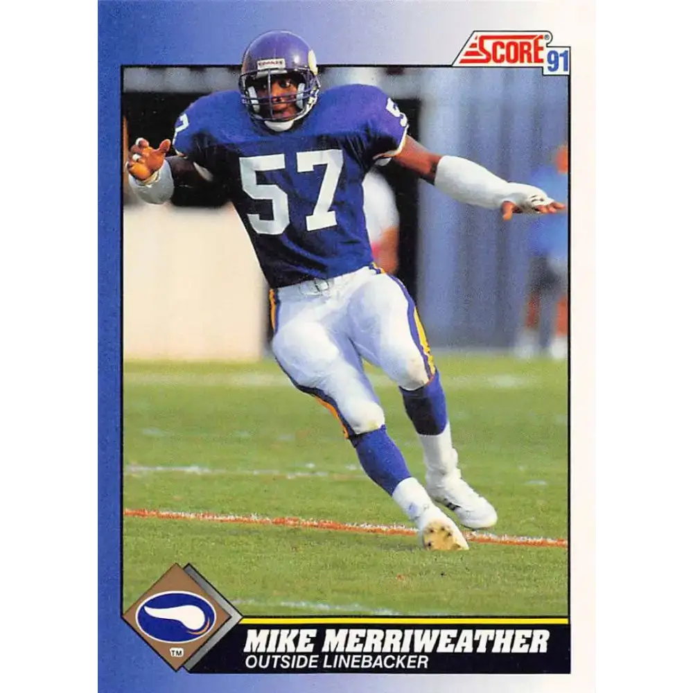 1991 Score #17 Mike Merriweather EX Excellent Minnesota Vikings Football Card - Football Card Single