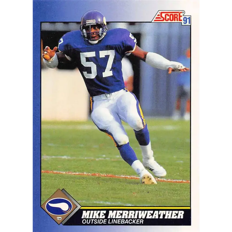 1991 Score #17 Mike Merriweather EX Excellent Minnesota Vikings Football Card - Football Card Single